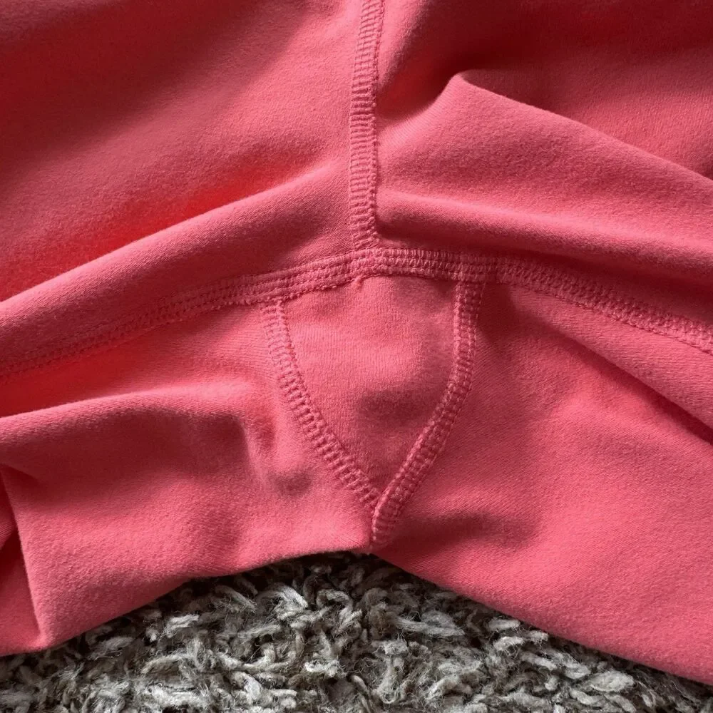 Alo Yoga Goddess Ribbed Leggings Black Coral Pink Pants Women's Size XS Workout